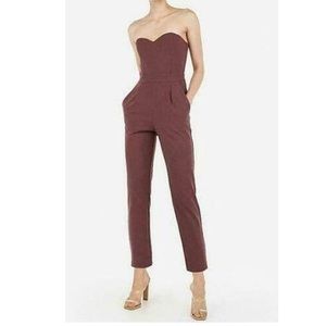 Express rust/maroon jumpsuit with pockets